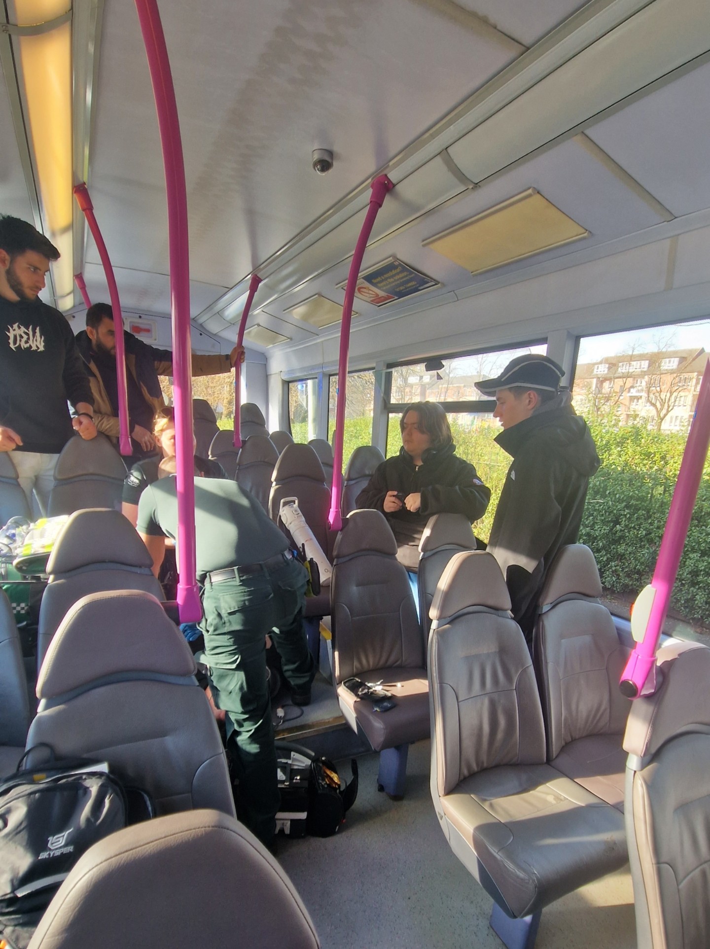 Inside a city bus